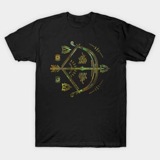 Sagittarius Zodiac Gold Abalone T-Shirt